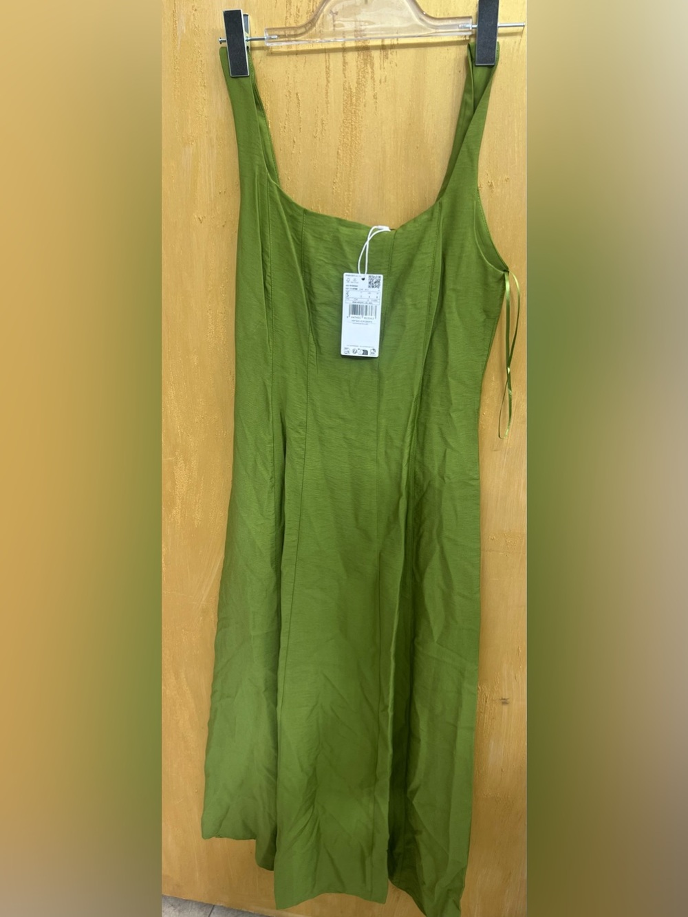 Mango Lime Green Midi Dress
